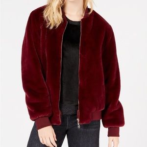 Say What? Faux-Fur Bomber Jacket